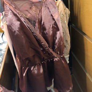 Copper lace wrap cami